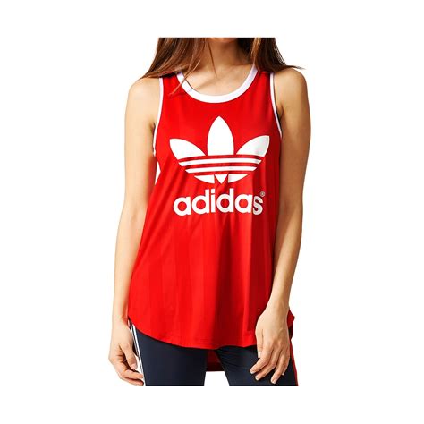 adidas rood dames tanktop|Adidas red tank tops.